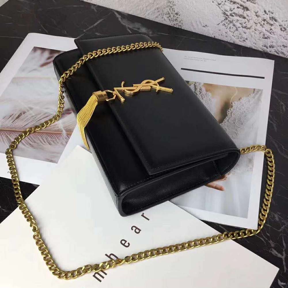 Saint Laurent YSL Women Kate Medium Tassel Smooth Leather-Black - image 6