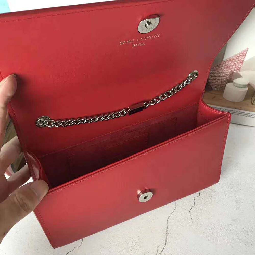 Saint Laurent YSL Women Kate Medium Tassel Smooth Leather-Red - image 5