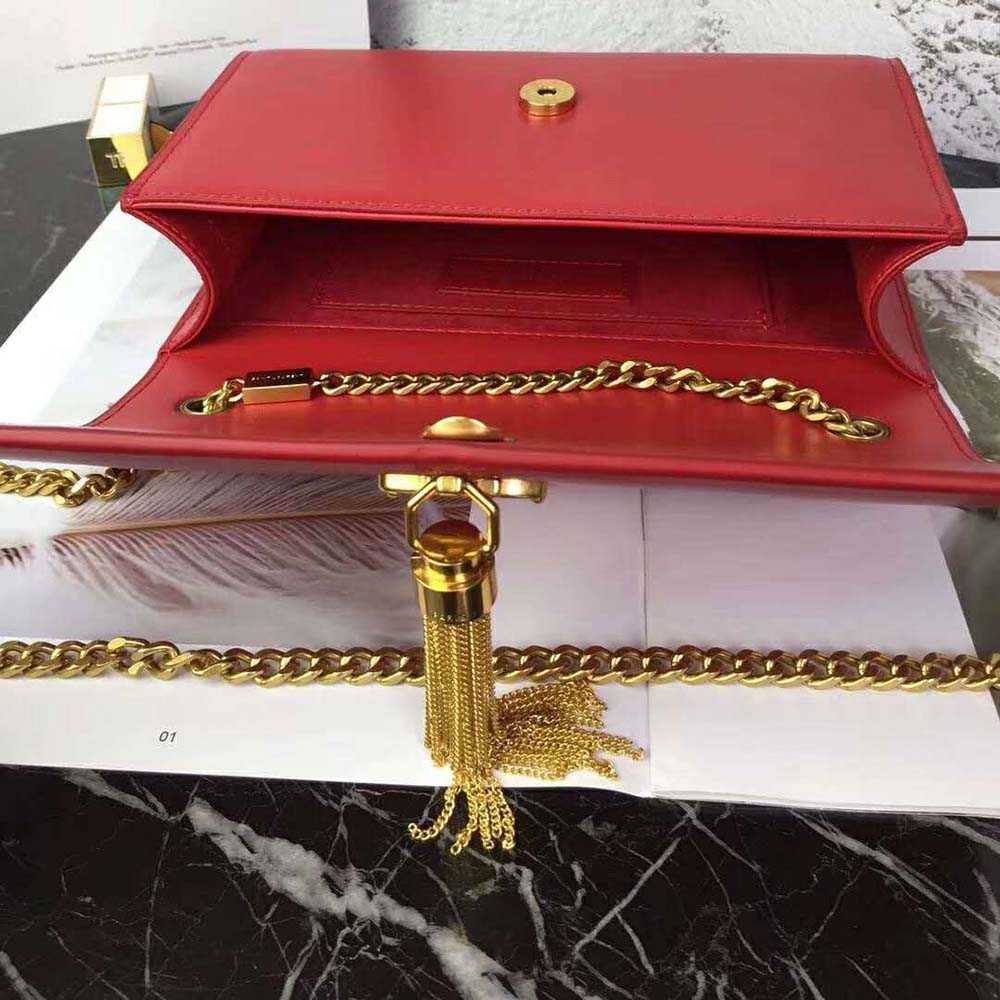 Saint Laurent YSL Women Kate Medium Tassel Smooth Red Leather - image 4