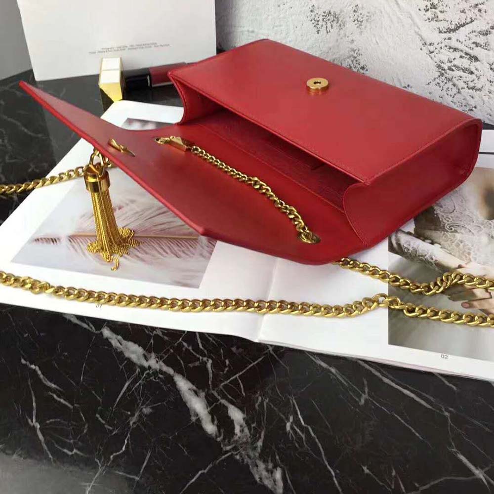 Saint Laurent YSL Women Kate Medium Tassel Smooth Red Leather - image 7