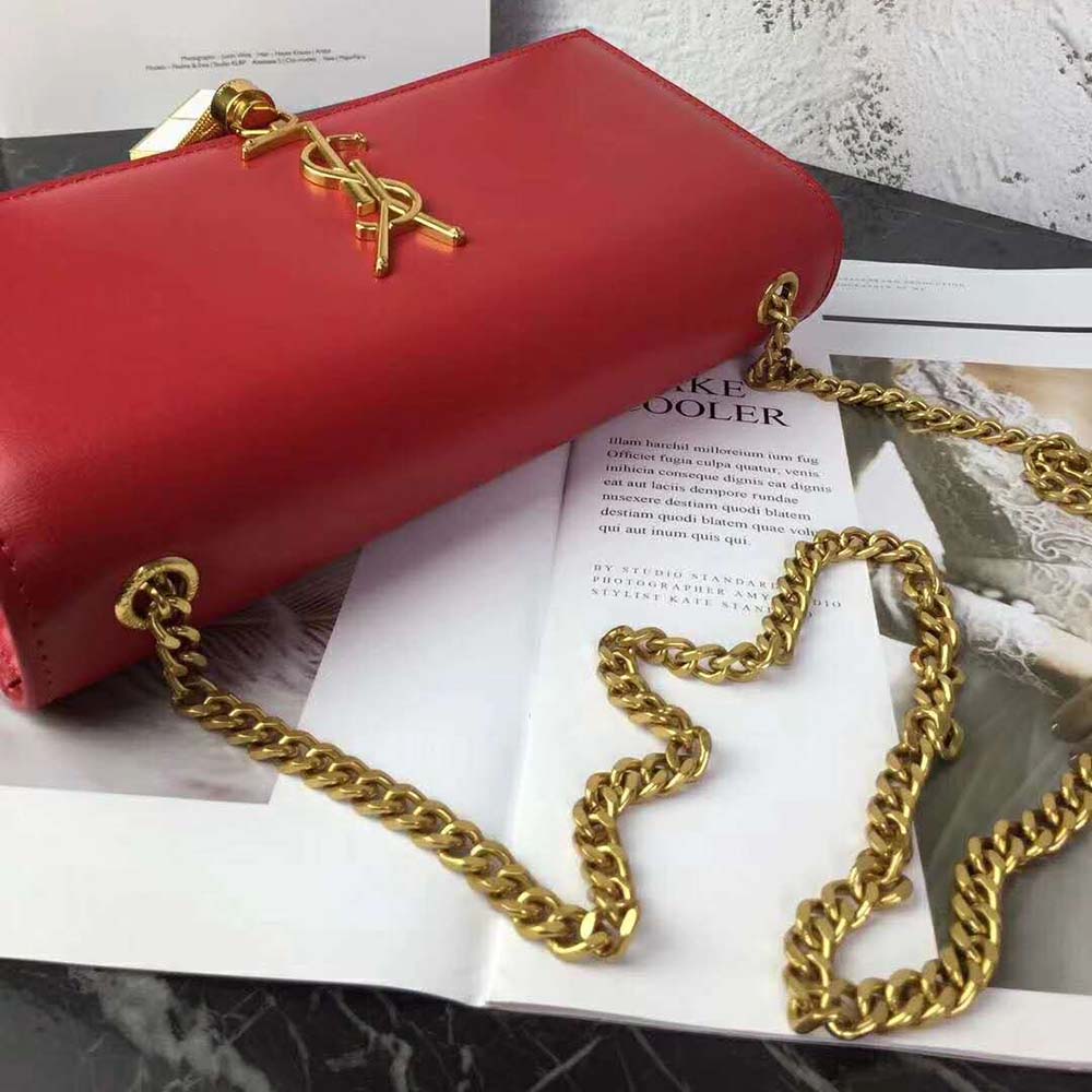 Saint Laurent YSL Women Kate Medium Tassel Smooth Red Leather - image 8