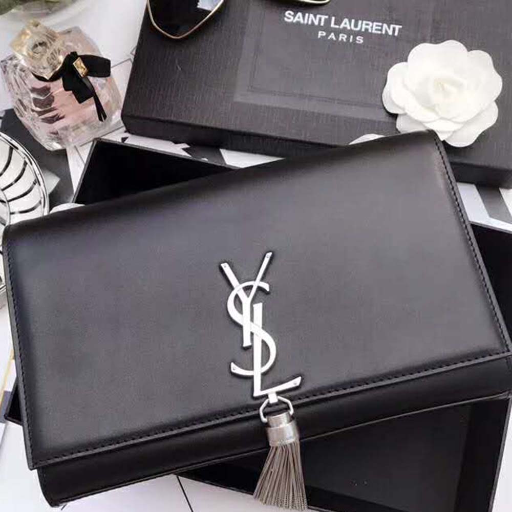 Saint Laurent YSL Women Kate Small With Tassel Smooth Leather-Black - image 4
