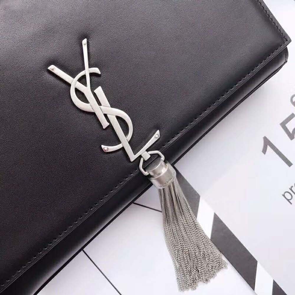Saint Laurent YSL Women Kate Small With Tassel Smooth Leather-Black - image 9