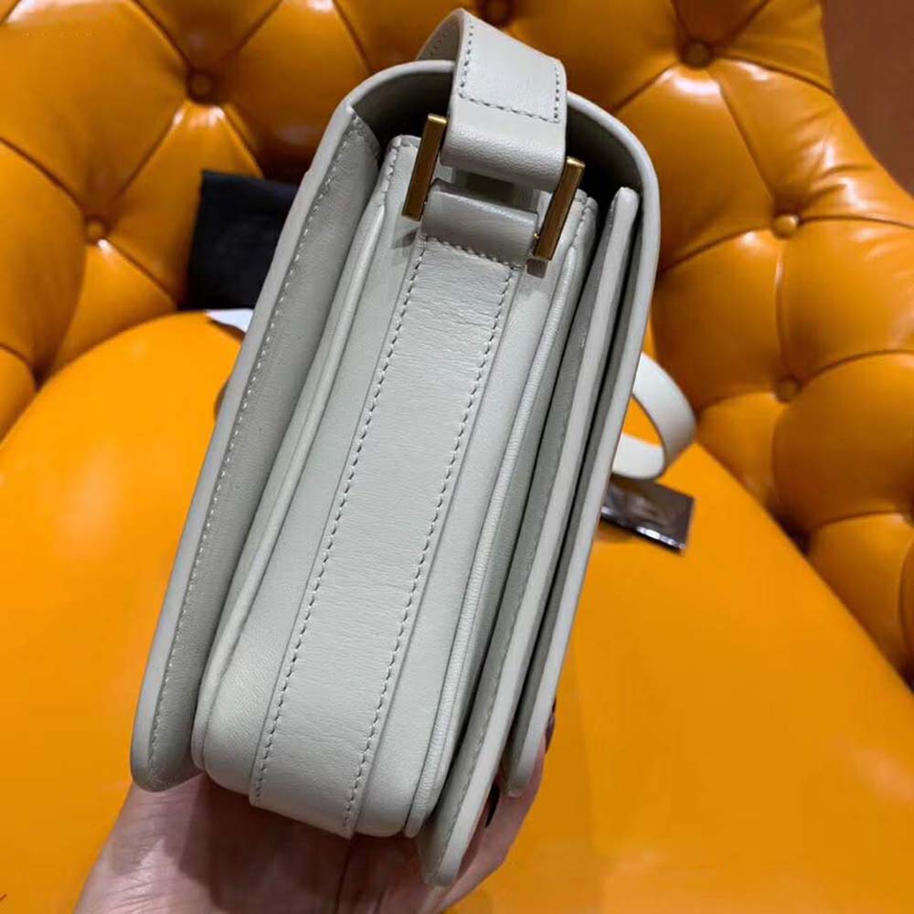 Saint Laurent YSL Women Le 61 Medium Saddle Bag Smooth-White - image 4