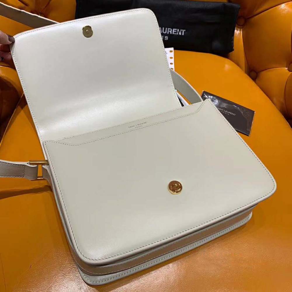 Saint Laurent YSL Women Le 61 Medium Saddle Bag Smooth-White - image 5