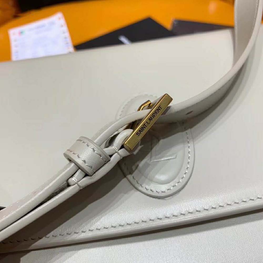 Saint Laurent YSL Women Le 61 Medium Saddle Bag Smooth-White - image 7