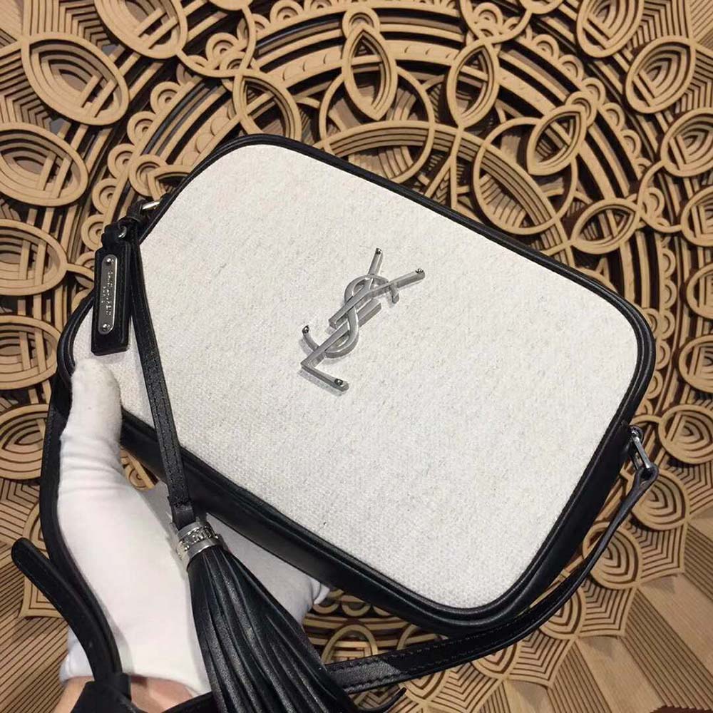 Saint Laurent YSL Women Lou Camera Bag Linen Canvas Leather - image 8