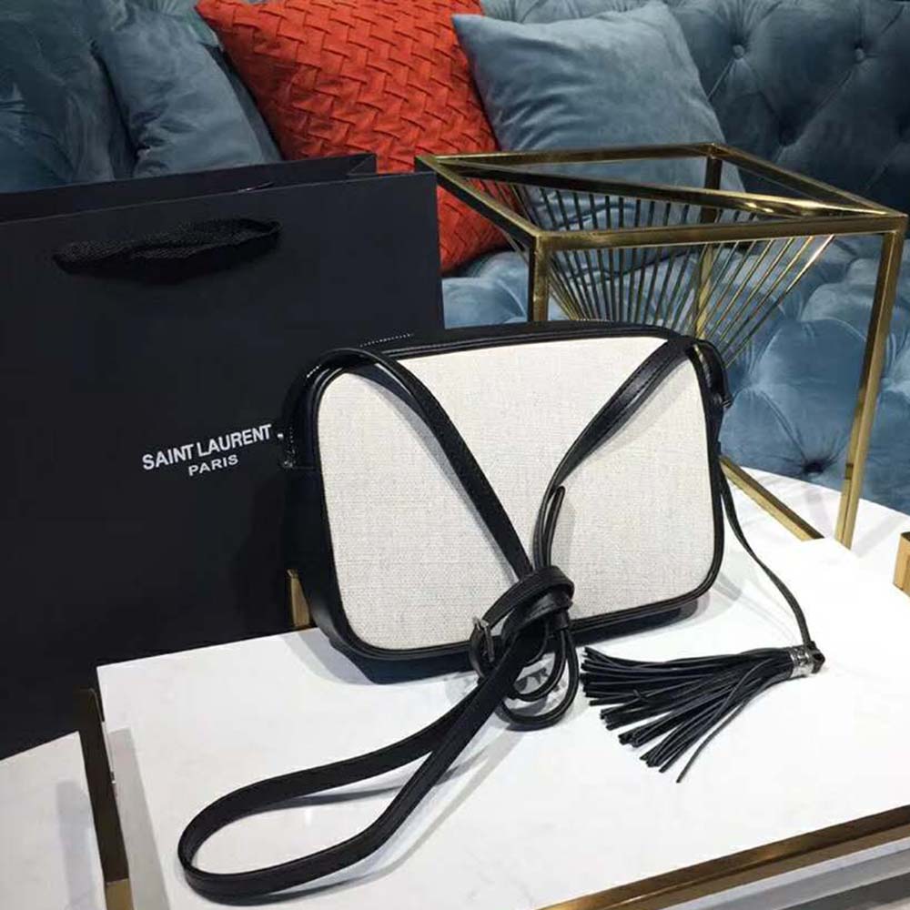 Saint Laurent YSL Women Lou Camera Bag Linen Canvas Leather - image 4