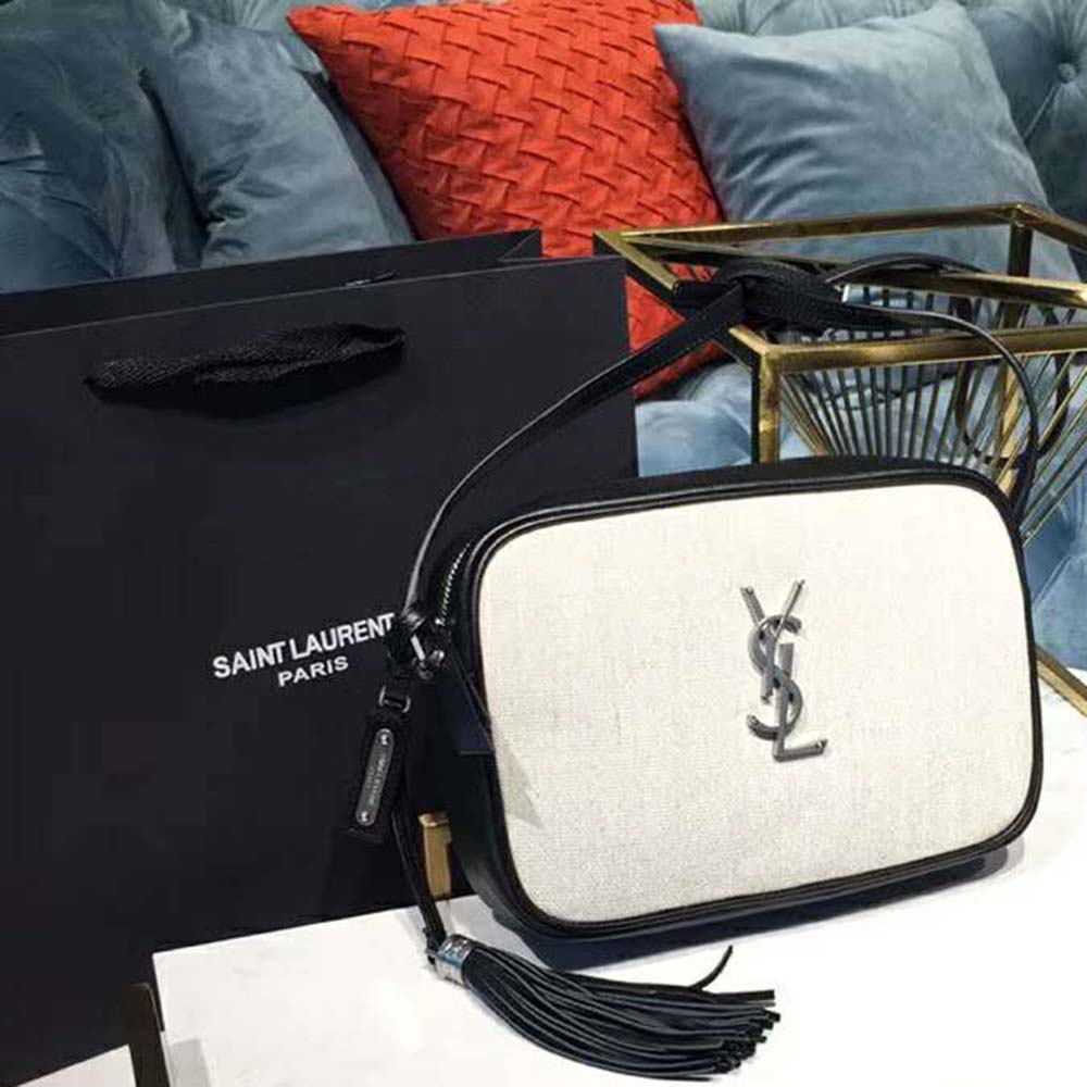 Saint Laurent YSL Women Lou Camera Bag Linen Canvas Leather - image 6