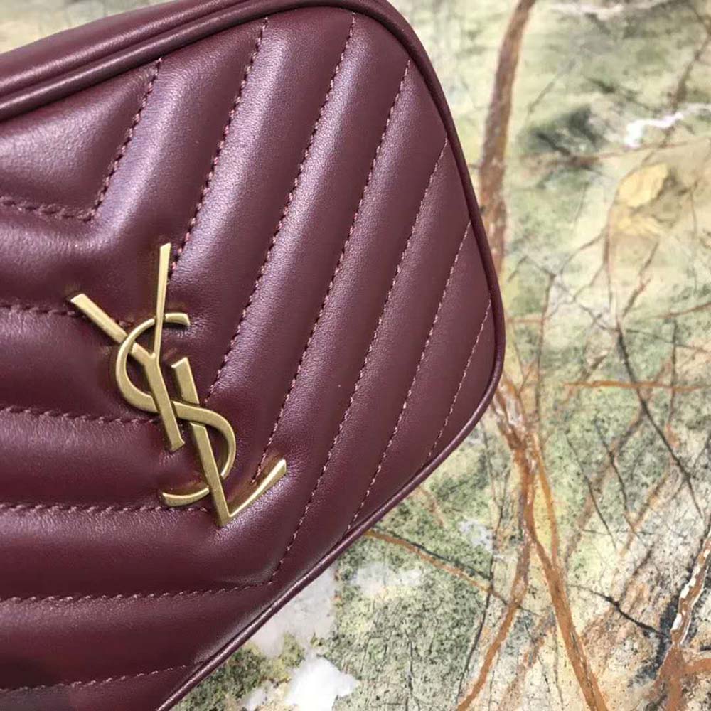 Saint Laurent YSL Women Lou Camera Bag Matelasse Leather-Maroon - image 10