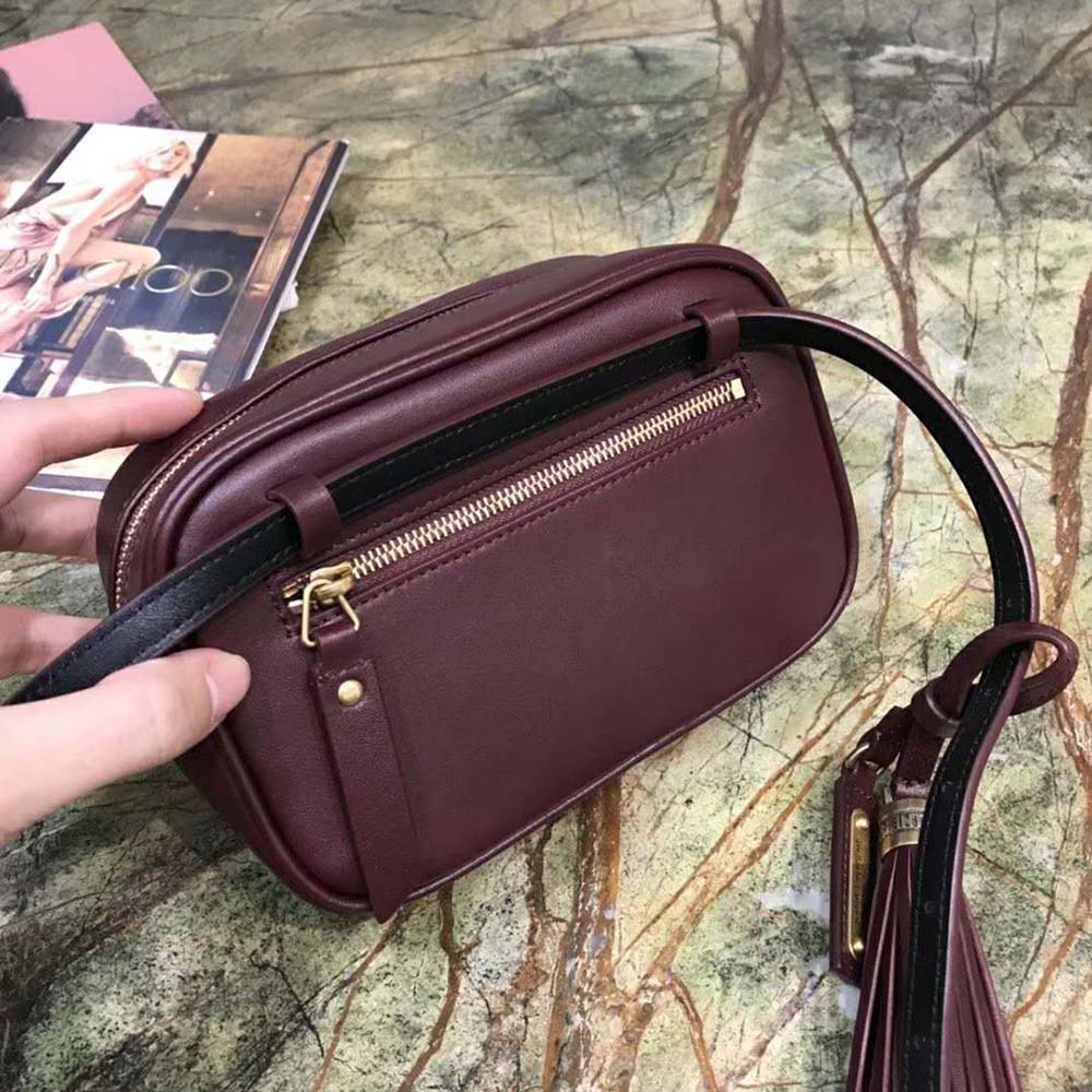 Saint Laurent YSL Women Lou Camera Bag Matelasse Leather-Maroon - image 7