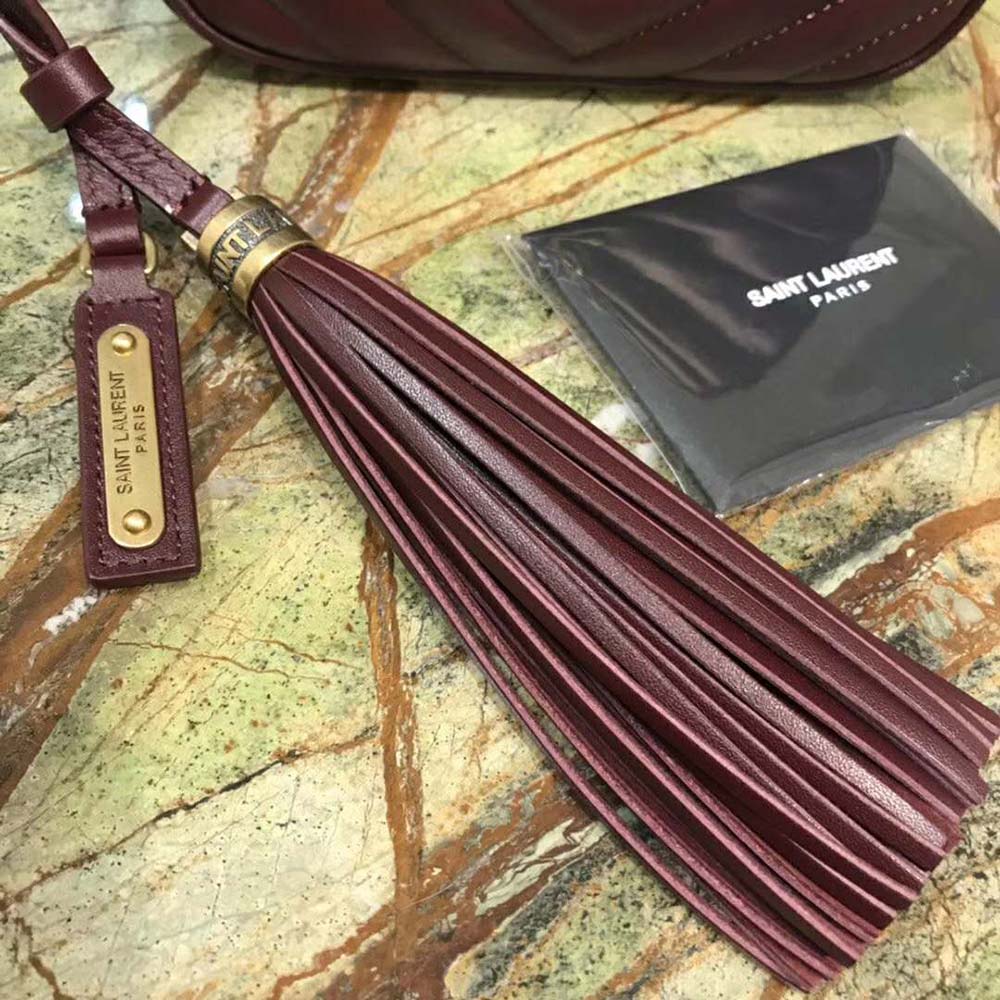 Saint Laurent YSL Women Lou Camera Bag Matelasse Leather-Maroon - image 6