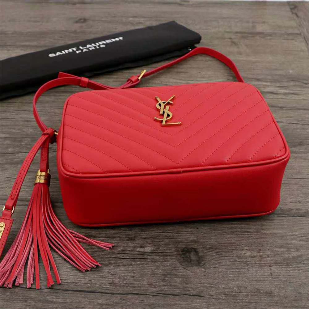 Saint Laurent YSL Women Lou Camera Bag Matelasse Leather-Red - image 4