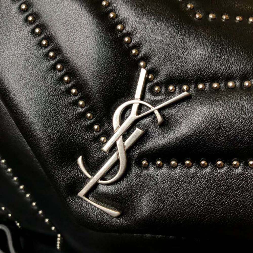 Saint Laurent YSL Women Loulou Medium Leather and Studs-Black - image 7