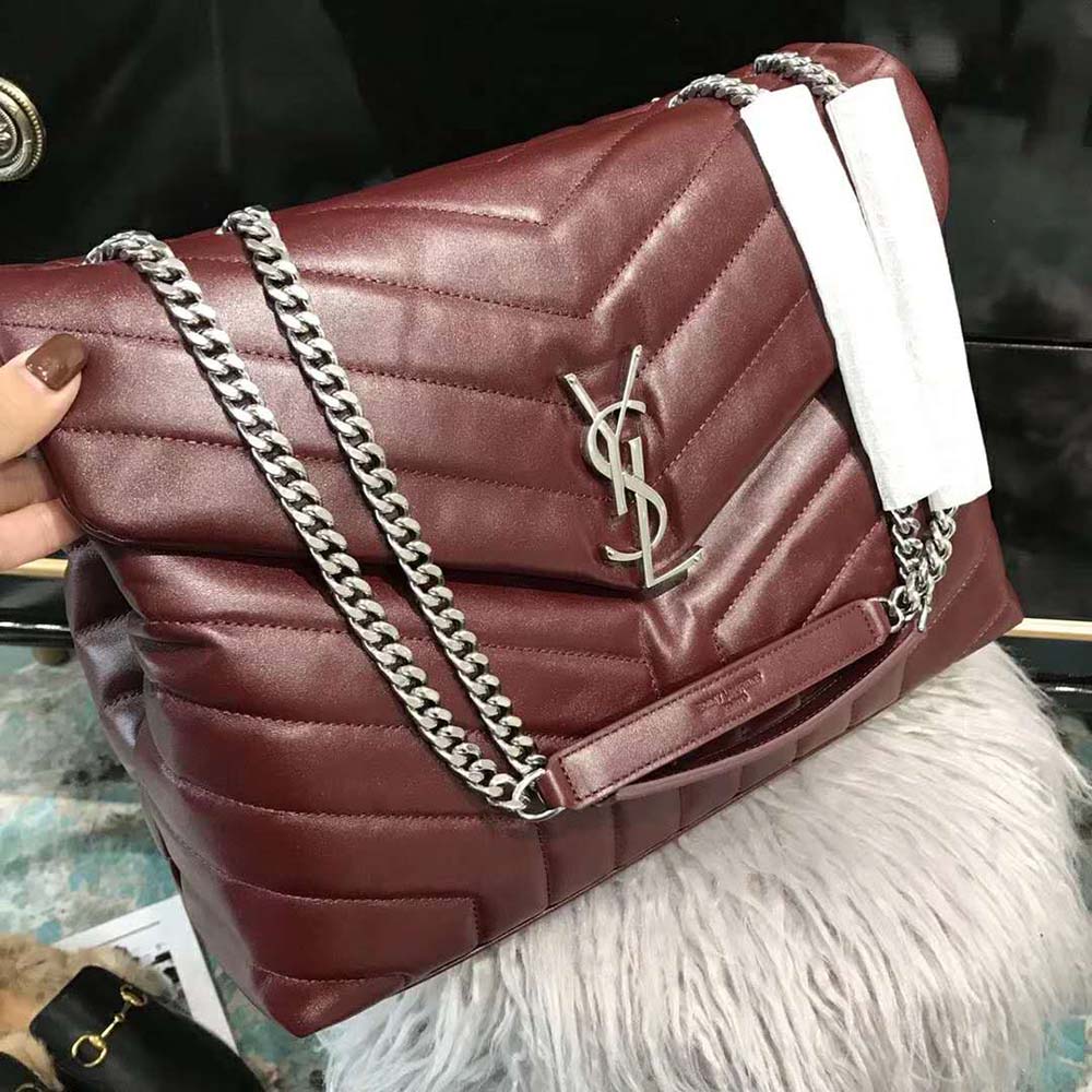 Side angle showing adjustable strap on Saint Laurent YSL Women Loulou Medium