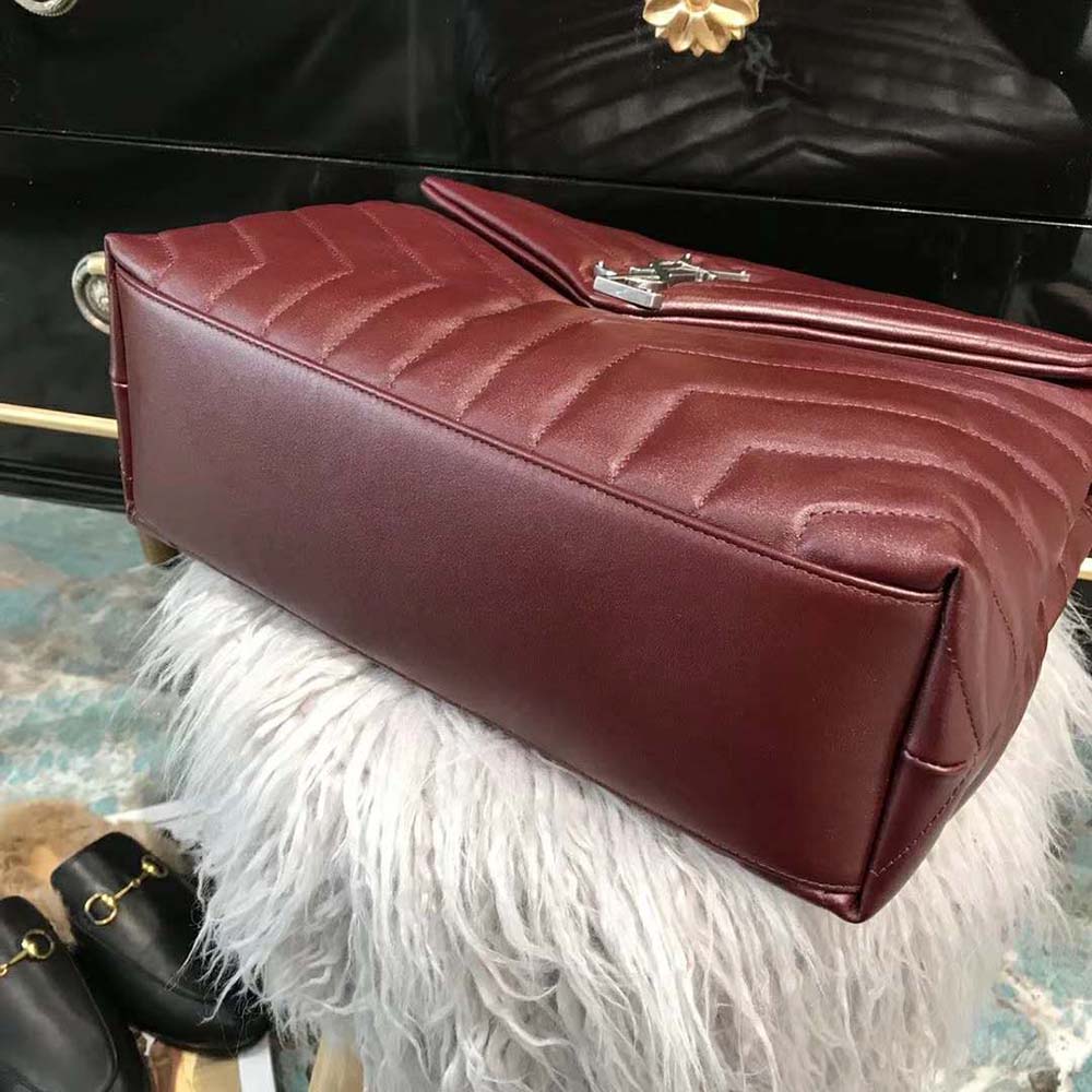 Saint Laurent YSL Women Loulou Medium Matelasse Y Leather-Maroon - image 5
