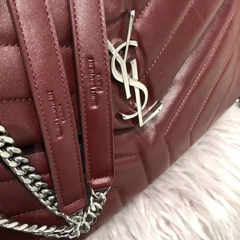Saint Laurent YSL Women Loulou Medium Matelasse Y Leather-Maroon - image 9
