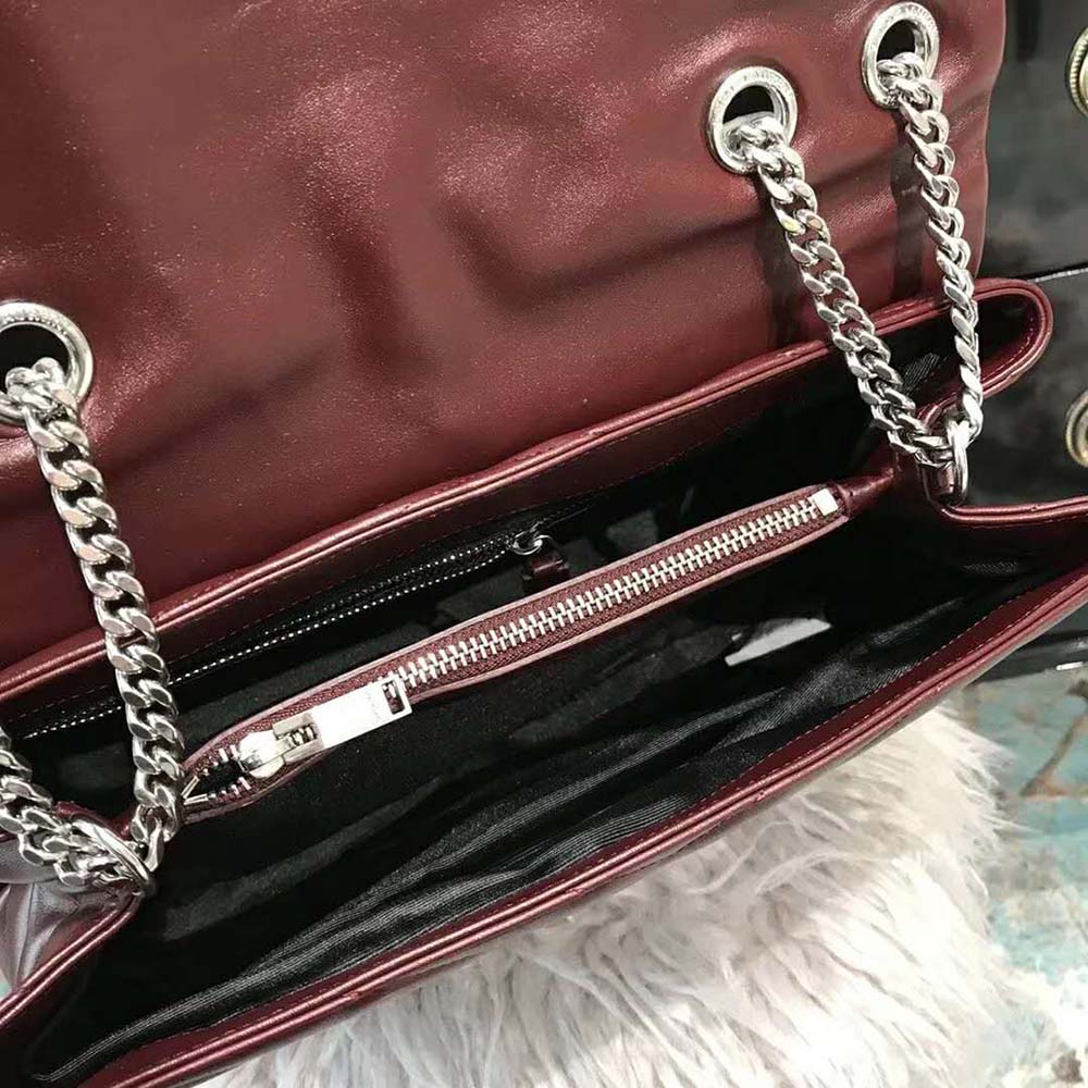 Saint Laurent YSL Women Loulou Medium Matelasse Y Leather-Maroon - image 7