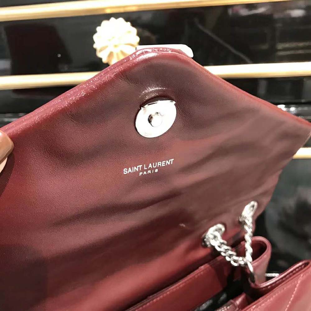 Saint Laurent YSL Women Loulou Medium Matelasse Y Leather-Maroon - image 10