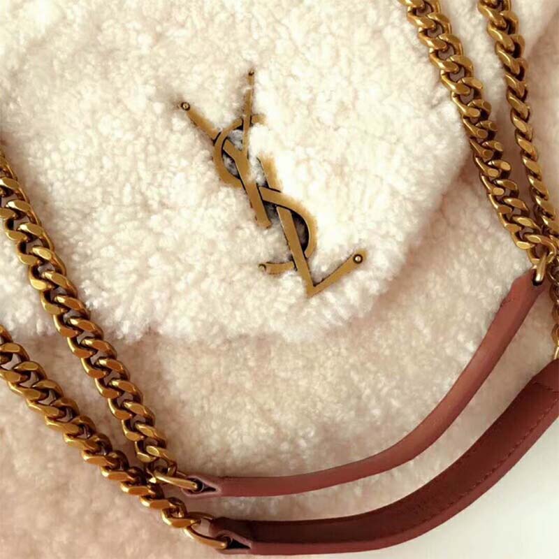 Saint Laurent YSL Women Loulou Medium in Shearling-White - image 4