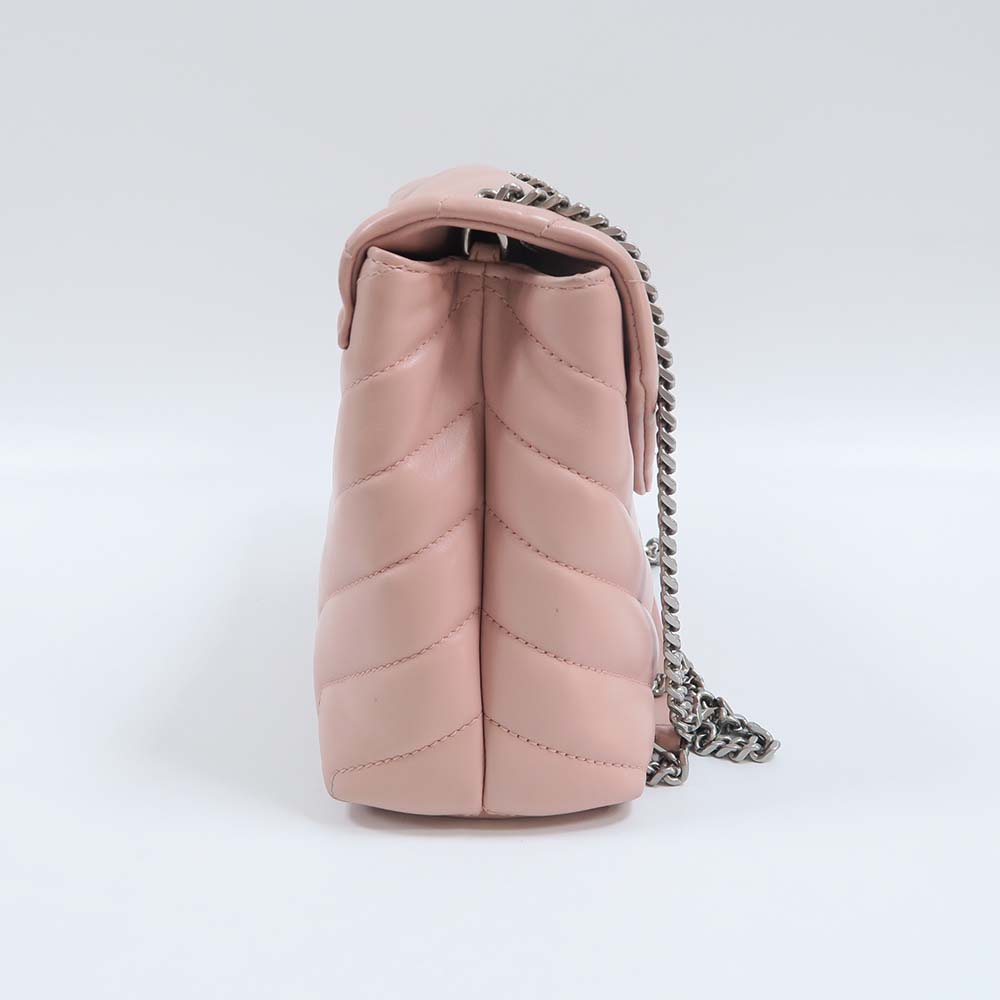 Side angle showing adjustable strap on Saint Laurent YSL Women Loulou Small bag