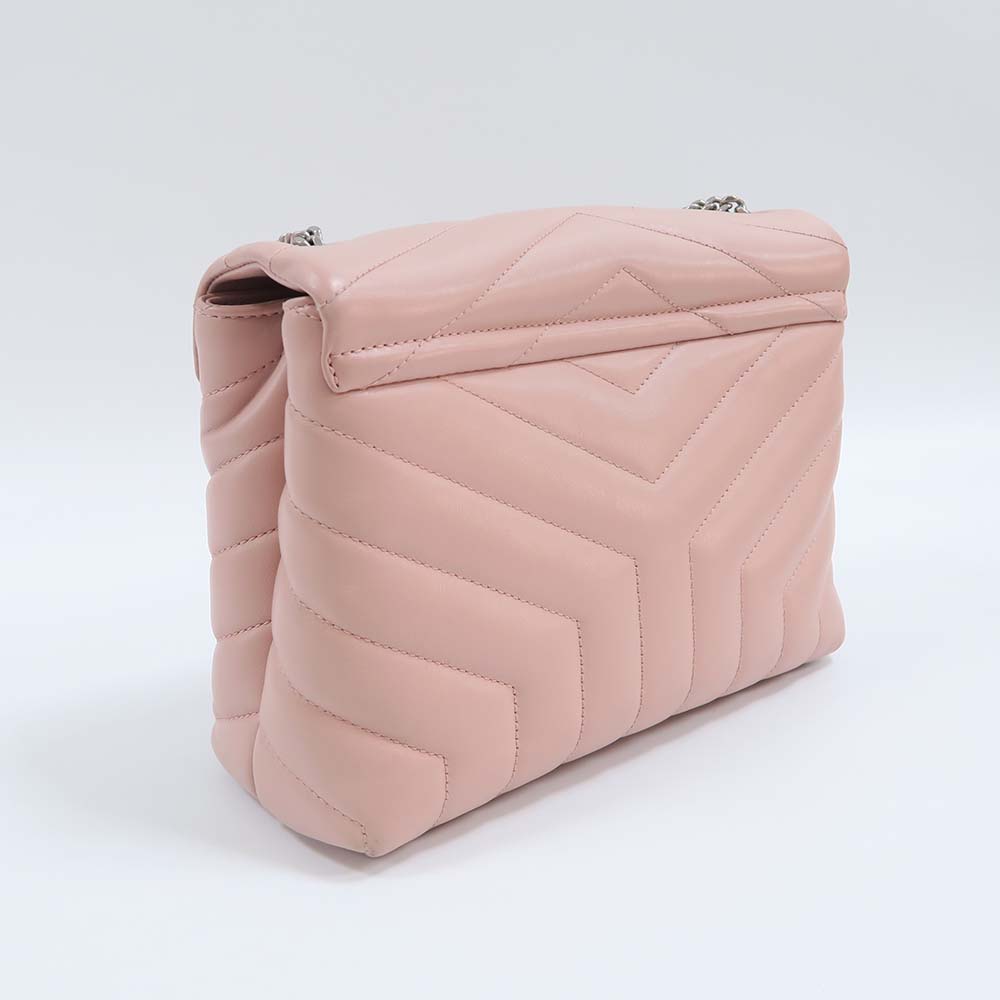 Saint Laurent YSL Women Loulou Small Matelasse Y Leather-Pink - image 4