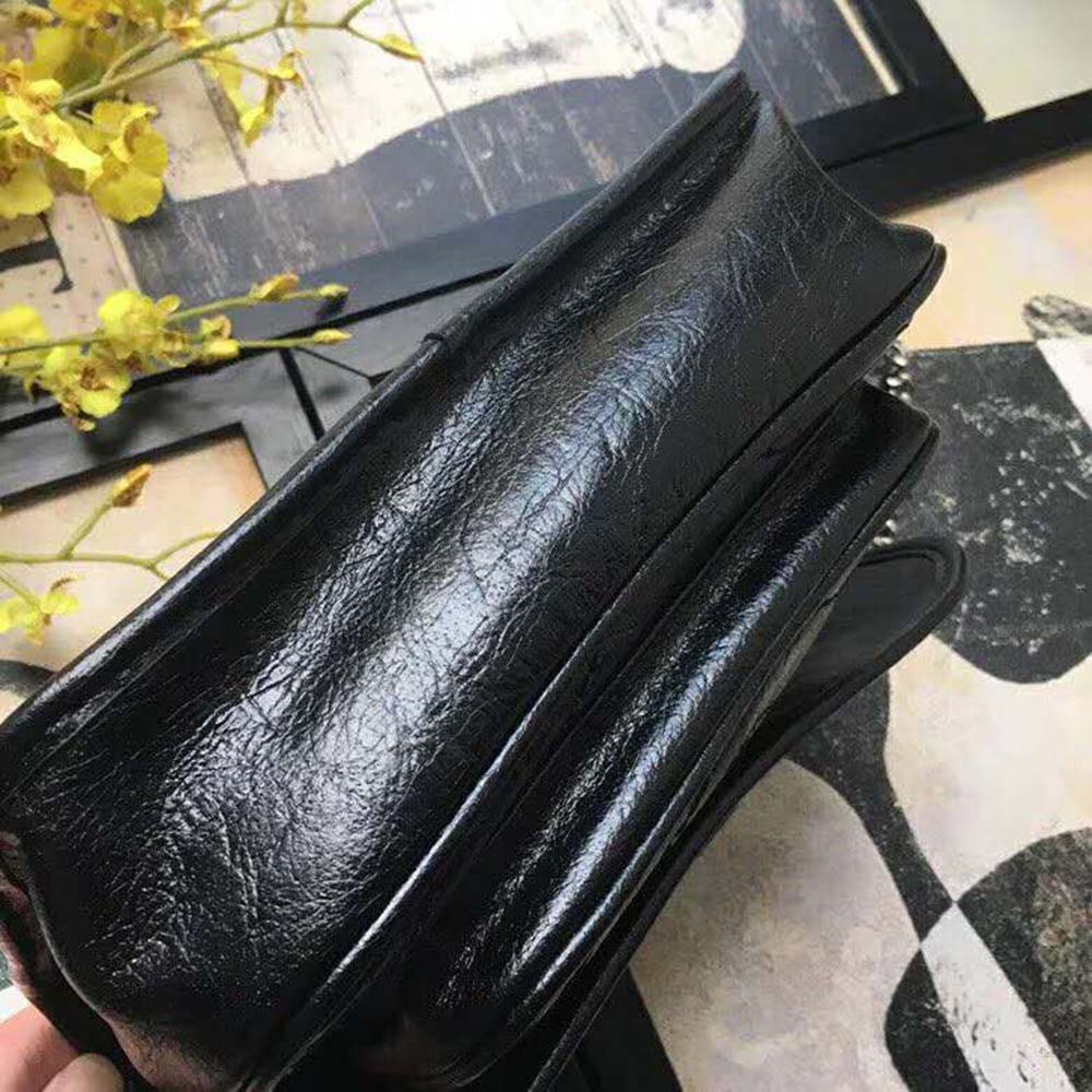 Saint Laurent YSL Women Niki Baby Crinkled Vintage Bag-Black - image 7