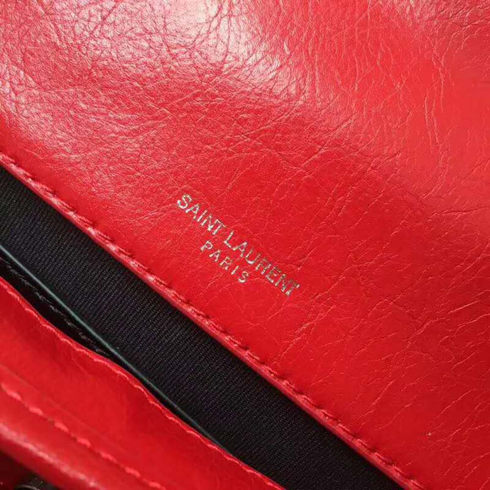 Saint Laurent YSL Women Niki Baby Crinkled Vintage Bag-Red - image 10
