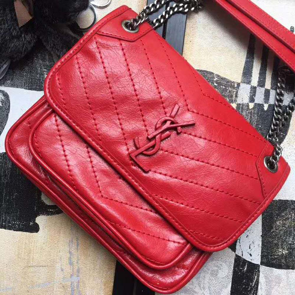 Saint Laurent YSL Women Niki Baby Crinkled Vintage Leather Bag - image 4
