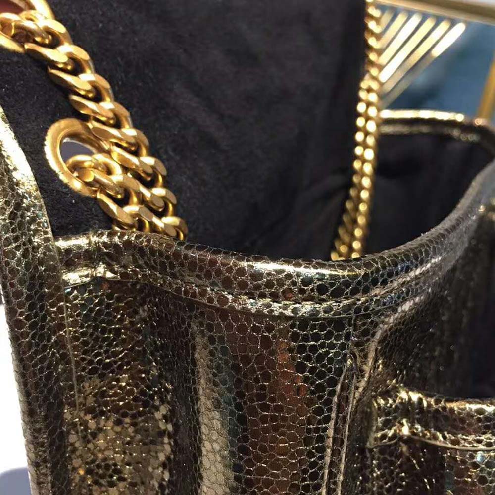 Saint Laurent YSL Women Niki Baby in Metallic Leather-Black - image 13