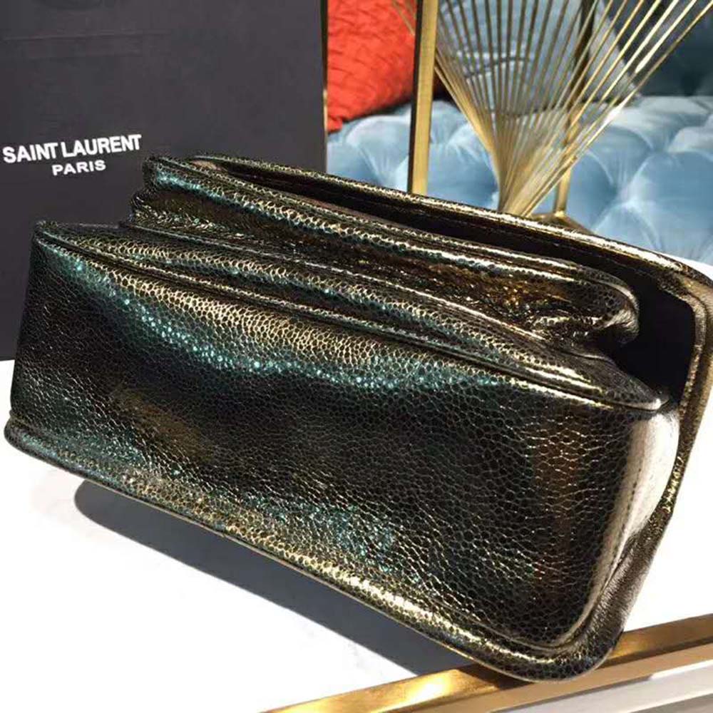 Saint Laurent YSL Women Niki Baby in Metallic Leather-Black - image 11