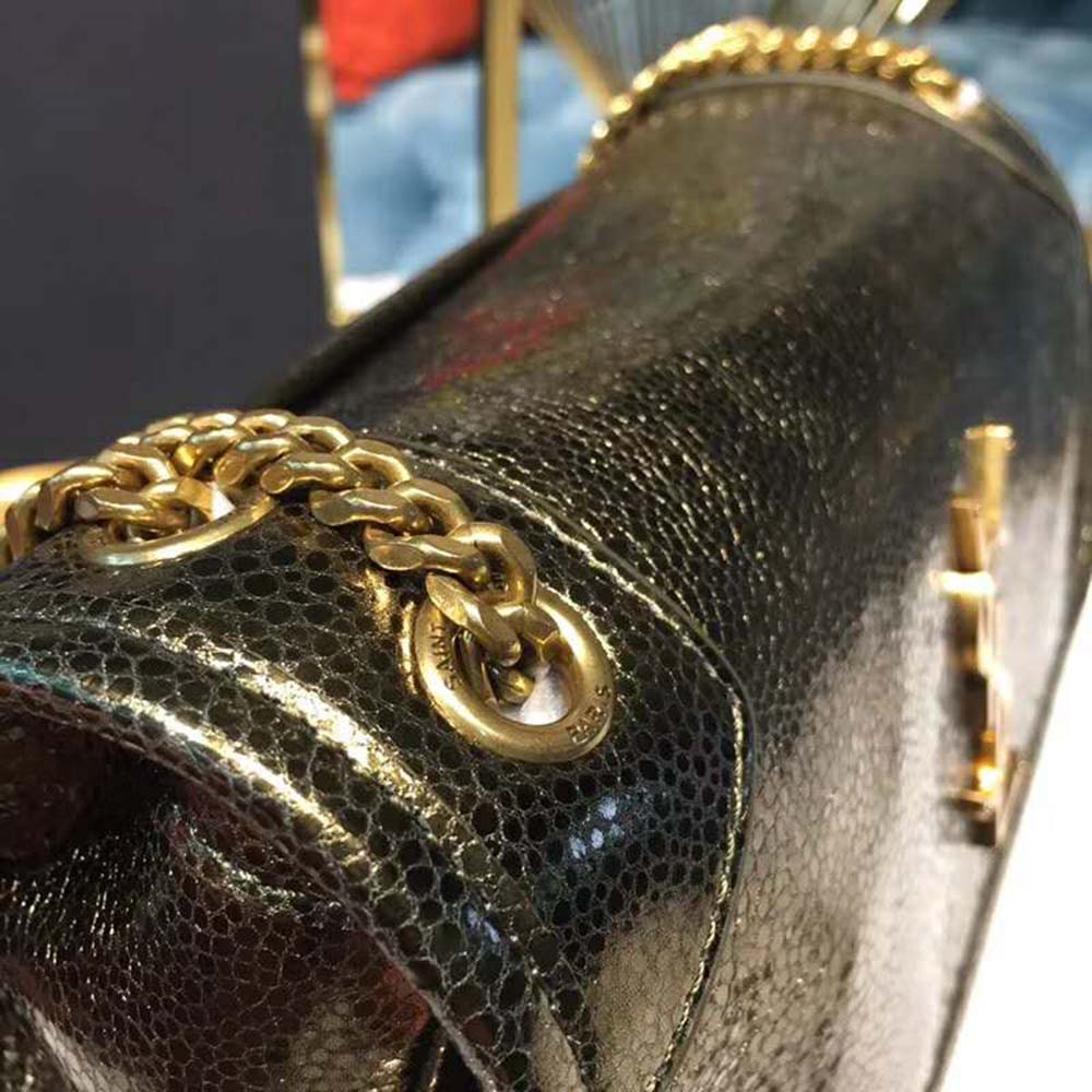 Saint Laurent YSL Women Niki Baby in Metallic Leather-Black - image 12