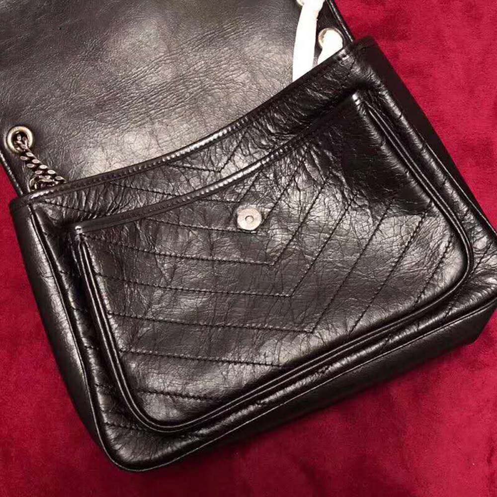 Saint Laurent YSL Women Niki Large in Vintage Leather-Black - image 9