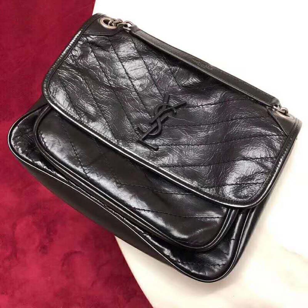 Saint Laurent YSL Women Niki Large in Vintage Leather-Black - image 4