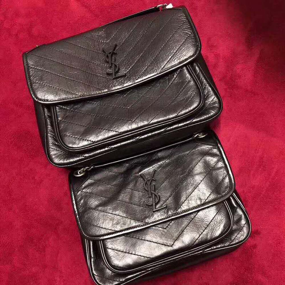 Saint Laurent YSL Women Niki Large in Vintage Leather-Black - image 5