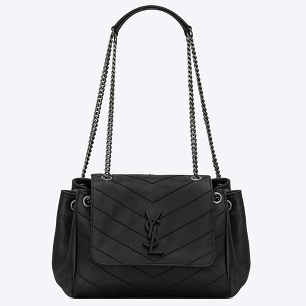 Front view of Saint Laurent YSL Women Nolita Small Bag Vintage Leather-Black