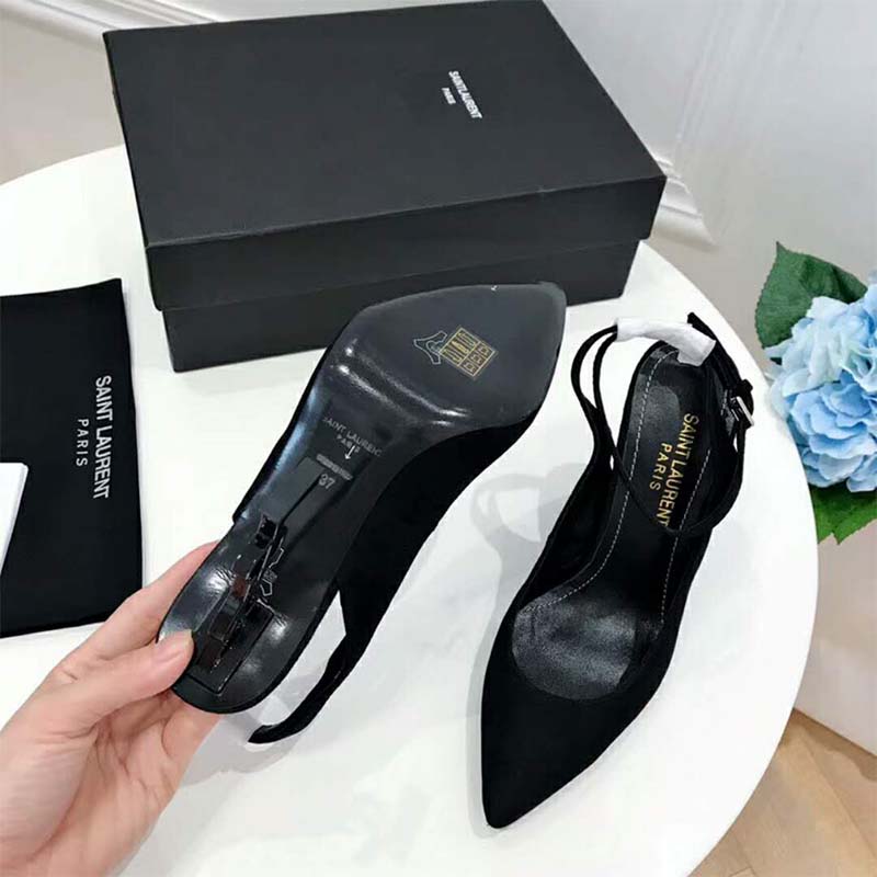 Saint Laurent YSL Women Opyum Slingback Pump Suede 85mm Heel - image 5