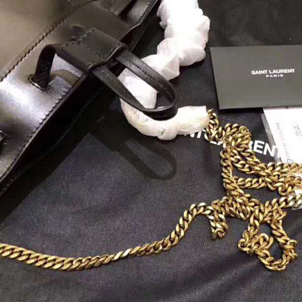 Saint Laurent YSL Women Saffiano Leather Mini Shoulder Bag-Black - image 10