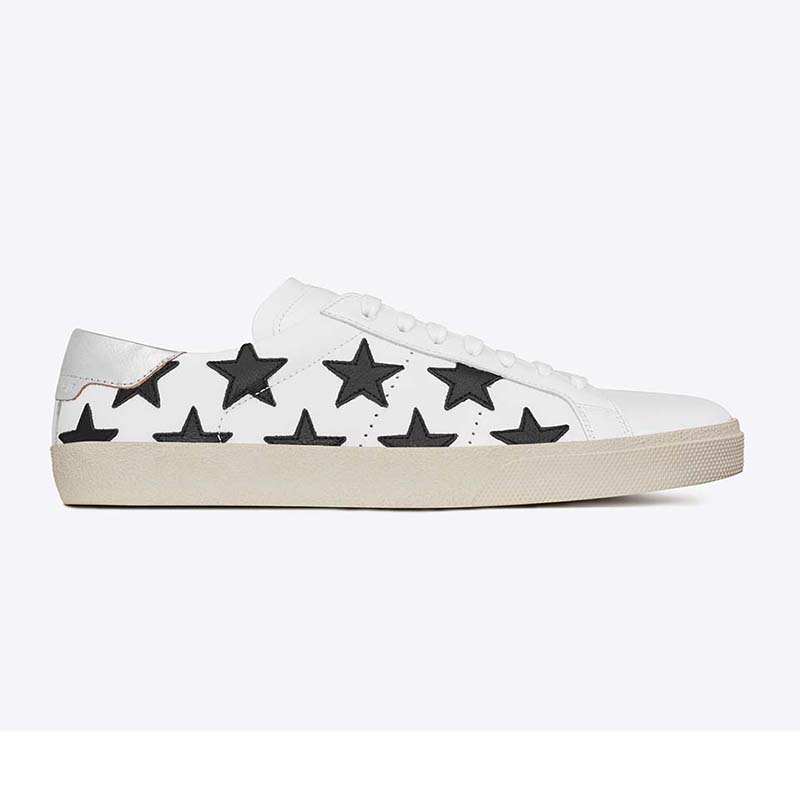 Side profile of Saint Laurent YSL Women Signature Court California Sneaker Leather-White
