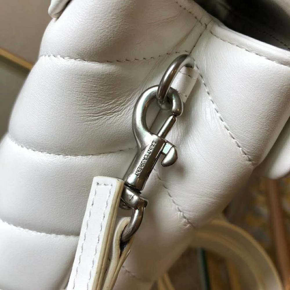 Saint Laurent YSL Women Small Loulou Bag Y Quilted Leather-White - image 8