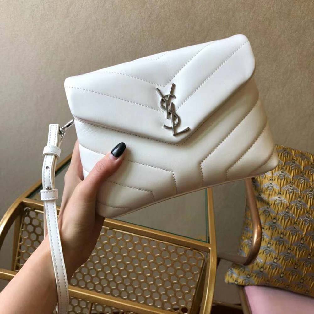 Saint Laurent YSL Women Small Loulou Bag Y Quilted Leather-White - image 5