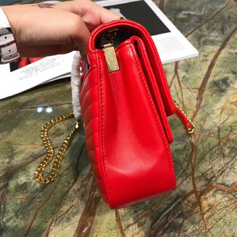 Saint Laurent YSL Women Sulpice Small in Matelasse Leather-Red - image 5
