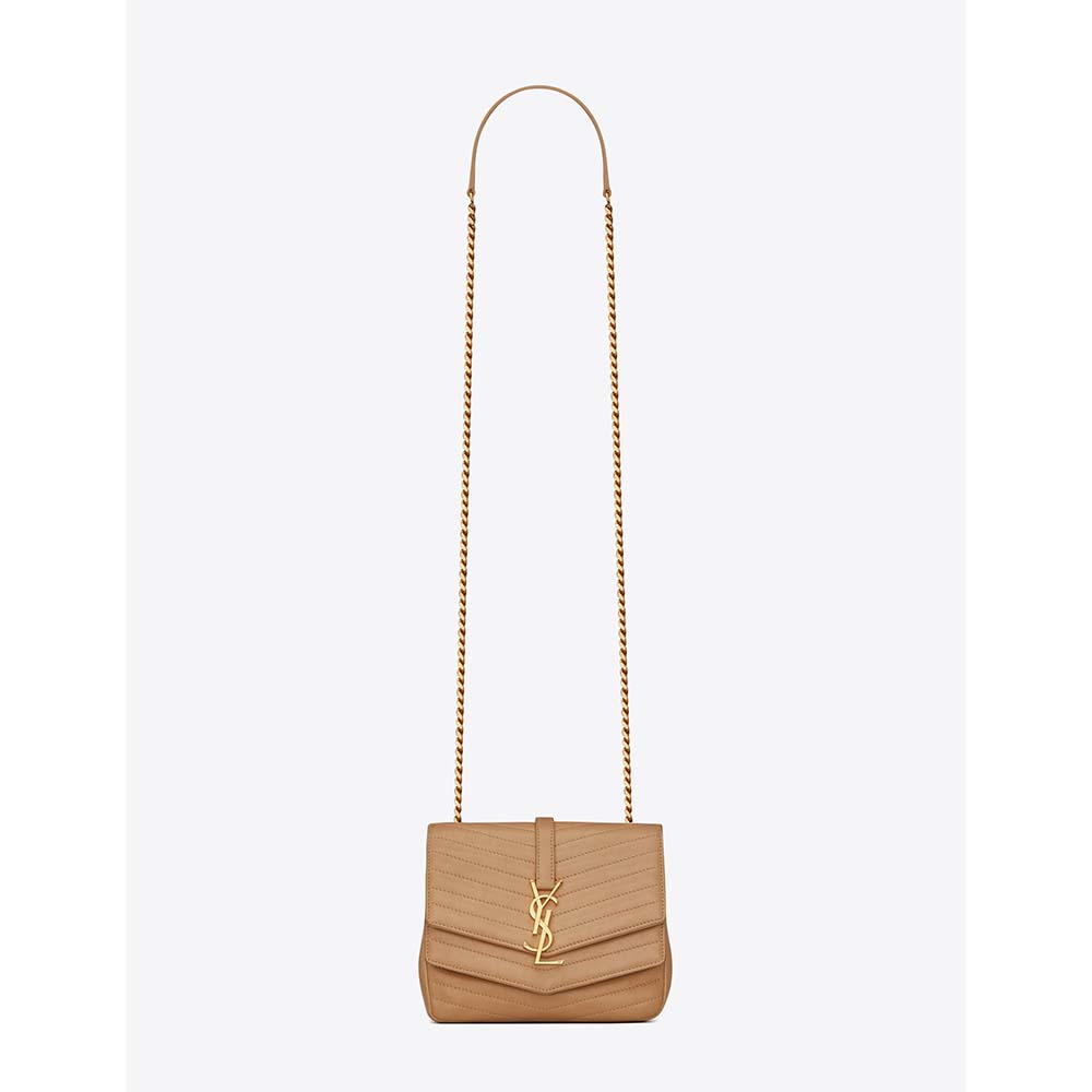 Front view of Saint Laurent YSL Women Sulpice Small in Sandy leather