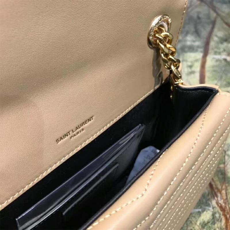 Saint Laurent YSL Women Sulpice Small in Matelasse Leather-Sandy - image 8