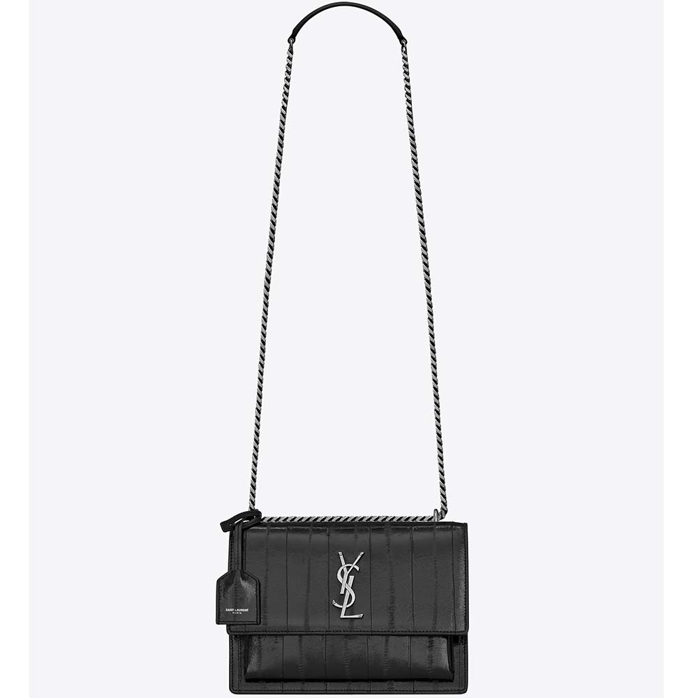 Saint Laurent YSL Women Sunset Medium in Eel-Black