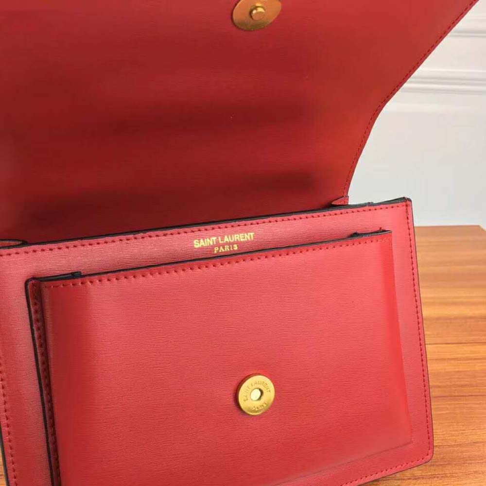 Saint Laurent YSL Women Sunset Medium in Smooth Leather-Red - image 8
