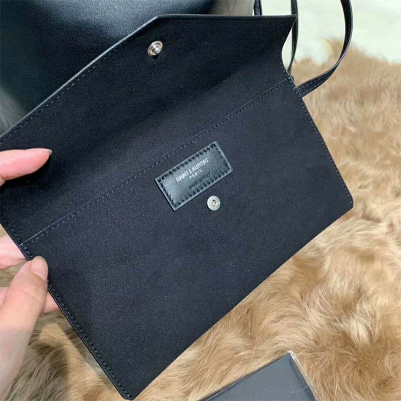 Saint Laurent YSL Women Teddy Drawstring Bag Smooth Leather-Black - image 7