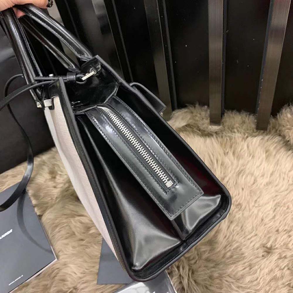 Saint Laurent YSL Women Uptown Large Tote in Linen Canvas - image 9