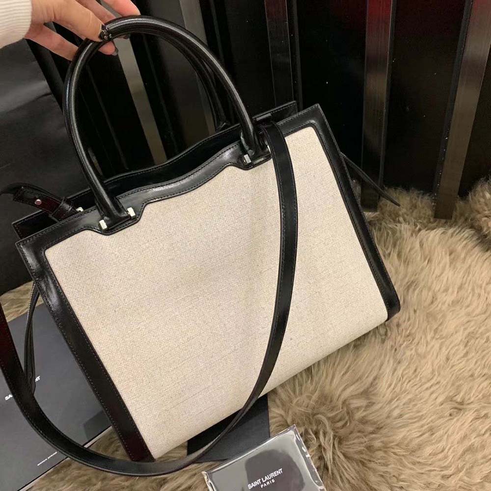 Saint Laurent YSL Women Uptown Large Tote in Linen Canvas - image 7