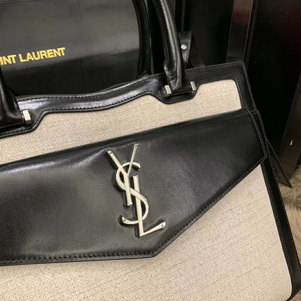 Saint Laurent YSL Women Uptown Large Tote in Linen Canvas - image 8